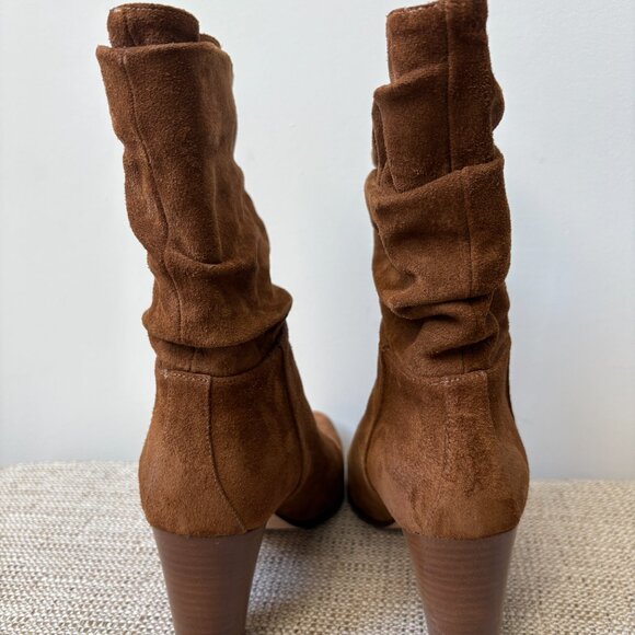 Manolo Blahnik Cognac Suede Slouchy Knight Boots - Picture 7 of 9